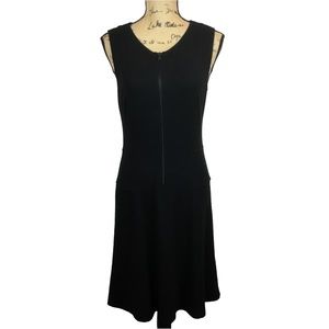THEORY Olethea Arminus Sleeveless Dress ZIP Front Black